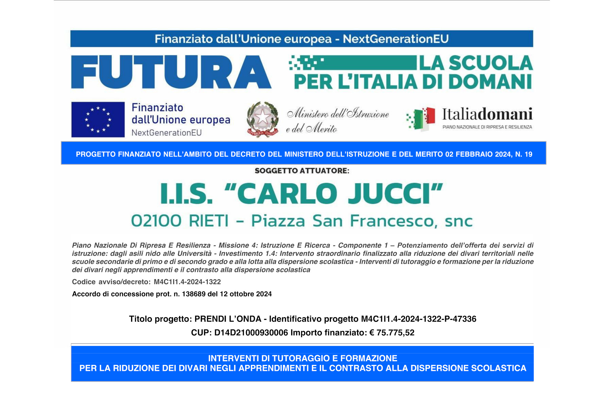 Targa pubblicitaria DM 19/2024